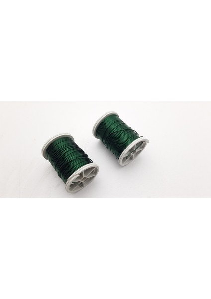 Yeşil Renkte 0,8 mm Çelik Çiçek Teli (2 Makara, Her Makara 10 Mt.)