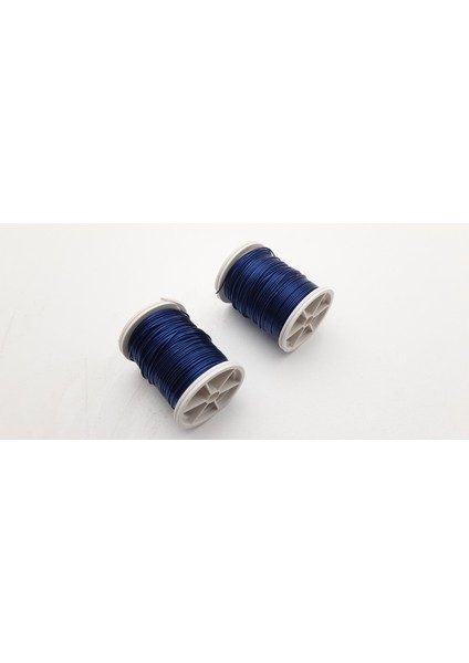 Mavi Renkte 0,8 mm Çelik Çiçek Teli (2 Makara, Her Makara 10 Mt.)