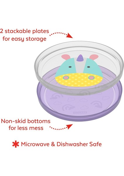 Zoo Smart Kaymaz Tabanlı Tabak Unicorn fiyatları