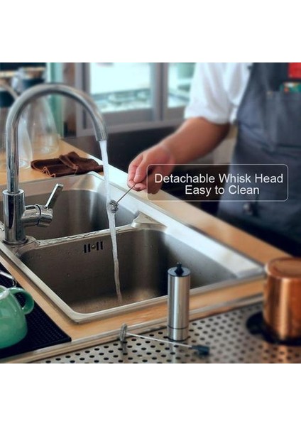 Çift Bahar Çırpma Teli Elektrikli Süt Frother Mutfak Karıştırıcı Standı ile Kolu | Sütlü