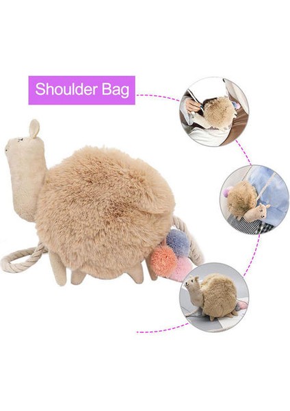 Kadın Kızlar Alpaka Llama Omuz Messenger Çanta Kürk Peluş Çanta Çanta Çocuk Güzel Hayvan Crossbody Satchel Sıcak fiyatları