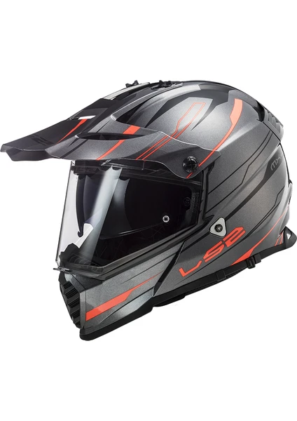 Ls2 Pıoneer Evo Knıght Tıtanıum-Turuncu Kask