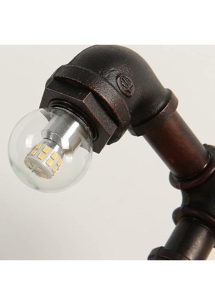 Lambalar Loft Antika Retro Endüstriyel Su Borusu Metal LED Masası Accent Lambaları Enerji Tasarrufu Gece Lambası fırsatları
