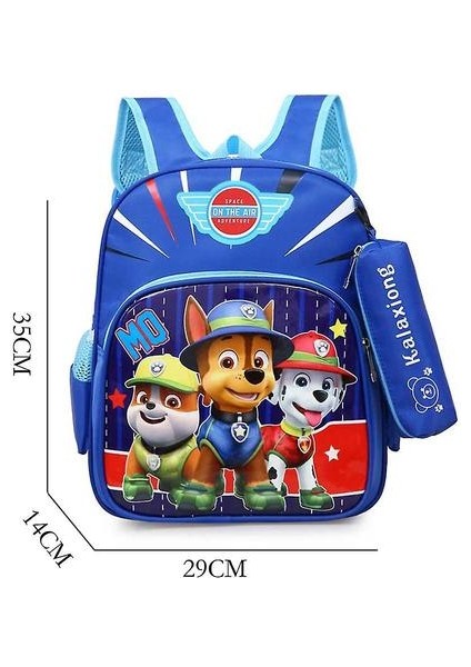 Nickelodeon Boy Paw Devriyesi Sırt Çantası, Okul Sırt Çantası, Çıkarılabilir Eşleştirme Kalem Kılıflı Karikatür Okul Çantası (Blue2)