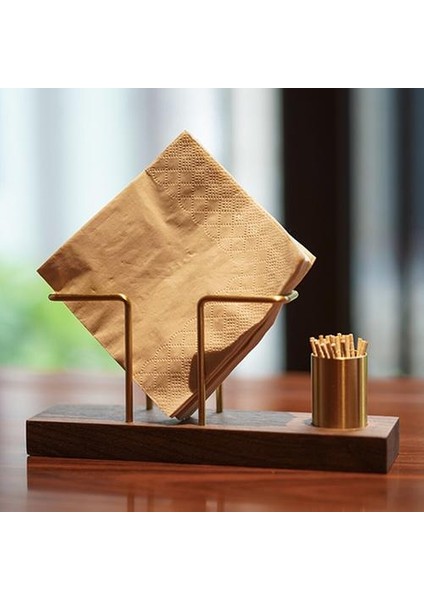 Peçete Tutucu Standı Ücretsiz Ayakta Restoran Dispenseri Craft Masa Rafı Ev Çok Fonksiyonlu Otel Kürdan Kutusu ile Dikey | Doku Kutuları