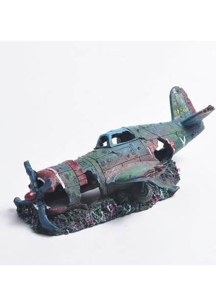 Reçine Düzlemi Enkazı Uçak Yapay Zanaat Balık Tankı Mağara Ev Dekor Balık Tankı Akvaryum Dekorasyon | Süslemeleri