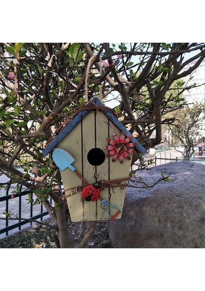 Ahşap Kuş Evi Yuva Kutusu Kuş Kafesi Asılı Kuş Yuvaları Ev Bahçe Dekorasyon Vogelhuisjes Voor Buiten | Kuş Kafesleri ve yuvalar (Yurt Dışından)