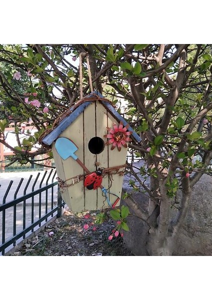 Ahşap Kuş Evi Yuva Kutusu Kuş Kafesi Asılı Kuş Yuvaları Ev Bahçe Dekorasyon Vogelhuisjes Voor Buiten | Kuş Kafesleri ve yuvalar (Yurt Dışından)