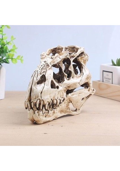 Dinozor Tyrannosaur Skull T Rex Kafatası Hediyeler Gerçekçi Reçine El Sanatları Dinozor Kafatası Fosil Öğretim Iskelet Modeli Ev Dekor | Akvaryumlar ve tanklar