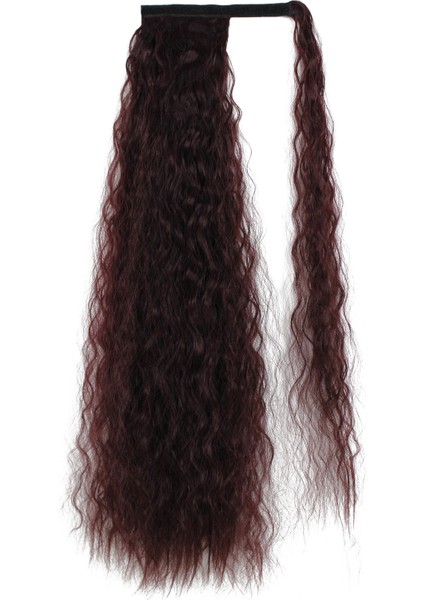 Su Dalgalı Bağlamalı At Kuyruğu Koyu Kızıl