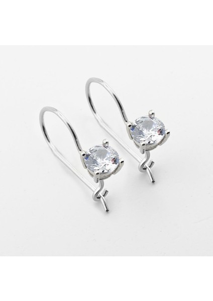 Yuvarlak Zirkon Taşlı Gümüş Küpe fiyatları
