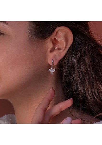 Melek Figürlü Sallantılı 925 Ayar Gümüş Küpe fiyatları