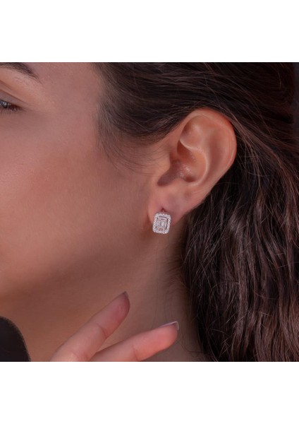 Baget Taşlı 925 Ayar Gümüş J Küpe fiyatları