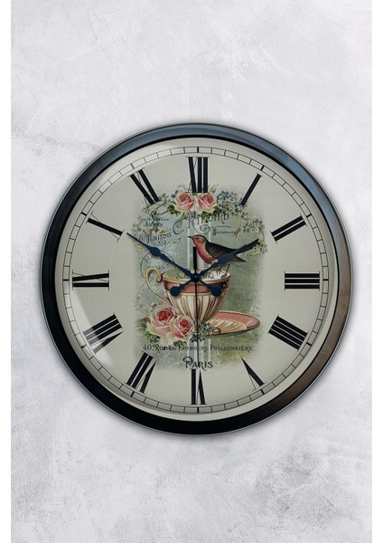 40 cm Siyah Metal Mutfak Duvar Saati