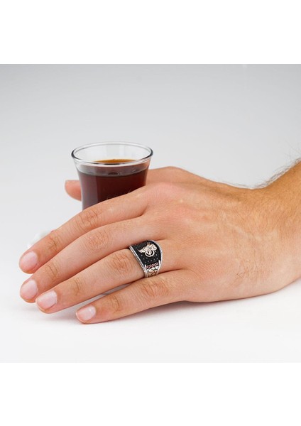 Osmanlı Tuğra Tasarımlı 925 Ayar Gümüş Erkek Yüzük fiyatları
