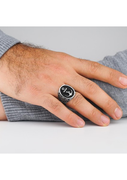 Denizci Çapası Oval 925 Ayar Gümüş Yüzük fiyatları