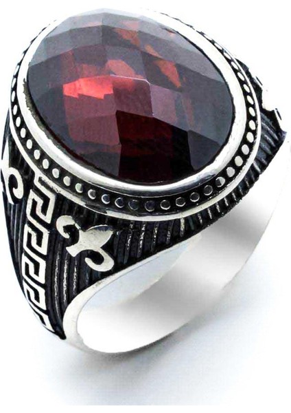 925 Ayar Gümüş Kırmızı Zirkon Taşlı Yüzük fiyatları