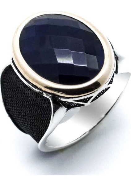 925 Ayar Gümüş Mavi Zirkon Taşlı Yüzük fiyatları