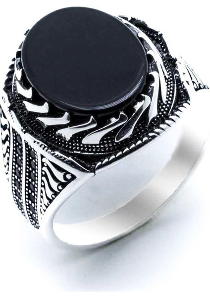 925 Ayar Gümüş Oniks Taşlı Gümüş Yüzük fiyatları