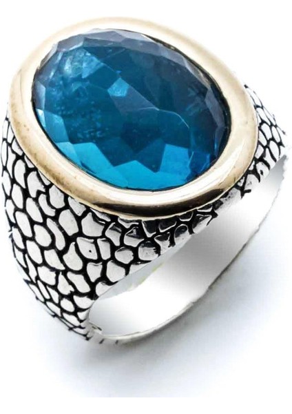 Açık Mavi Zikron Taşlı Gümüş Yüzük fiyatları