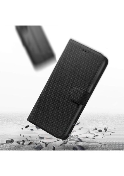Samsung Galaxy S22 Ultra Kılıf Cüzdan Kapaklı Kartlıklı Kumaş + Ekran Koruyucu Ped
