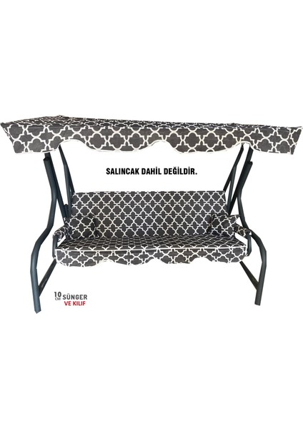 3 Kişilik Salıncak Minderi Süngerli Kılıfı Karaçatı Bahçe Minderi