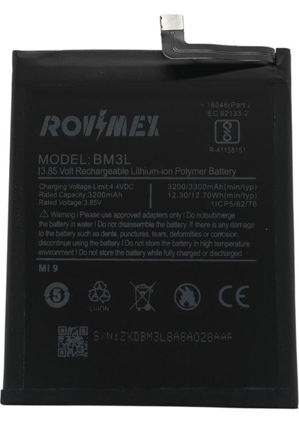 Xiaomi Mi 9 BM3L Rovimex Batarya Pil