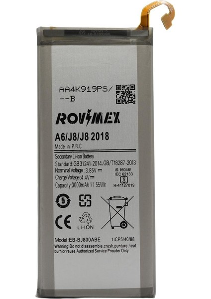 Samsung Galaxy J8 (SM-J800F) Rovimex Batarya Pil