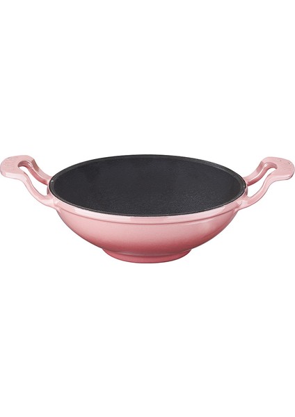 Döküm Wok Tava Metal Kulplu ÇAP(Ø)16CM. Pembe