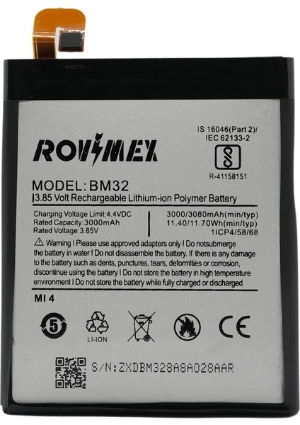 Xiaomi Mi 4 BM32 Rovimex Batarya Pil