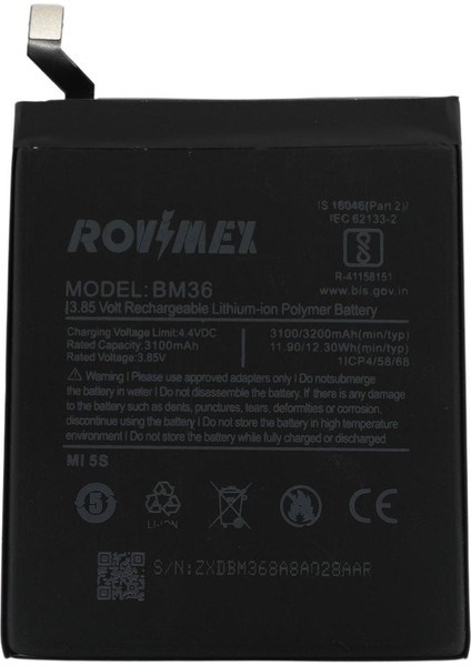 Xiaomi Mi 5s BM36 Rovimex Batarya Pil
