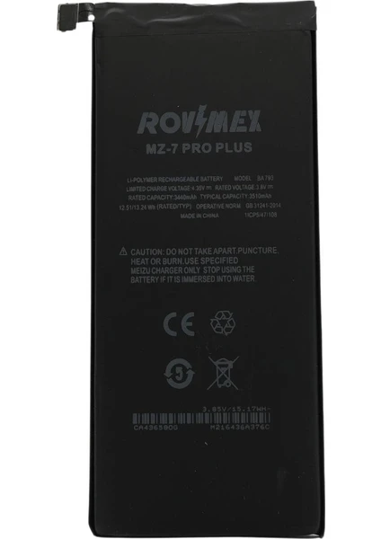 Meizu Pro 7 Plus Rovimex Batarya Pil