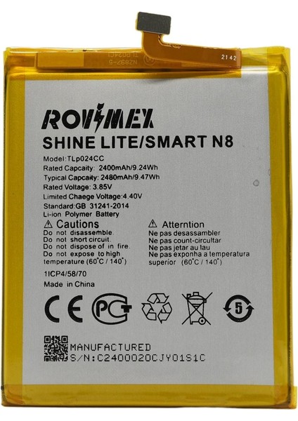 Alcatel Shine Lite (5080X) Rovimex Batarya Pil