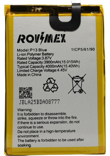 Reeder P13 Blue Rovimex Batarya Pil