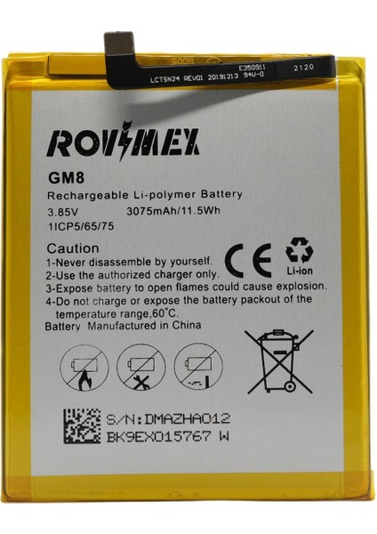 General Mobile Gm 8 Rovimex Batarya Pil