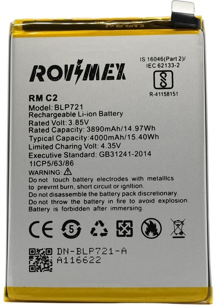 Realme C2 (BLP721) Rovimex Batarya Pil