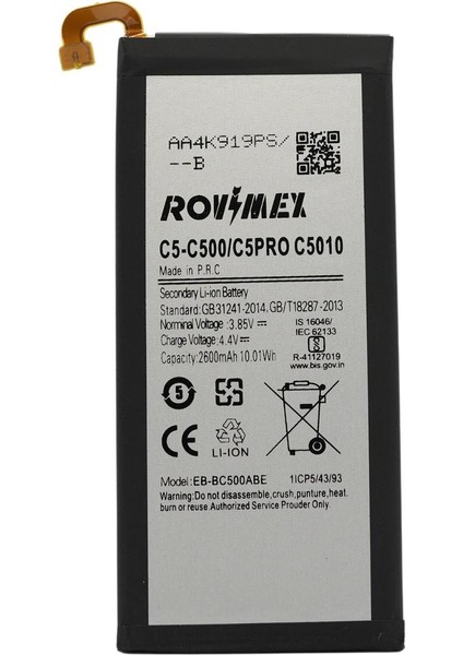 Samsung Galaxy C5 Pro (SM-C5010) Rovimex Batarya Pil