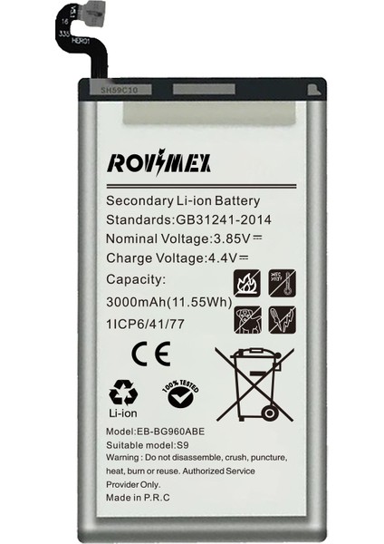 Samsung Galaxy S9 (SM-G960F) Rovimex Batarya Pil