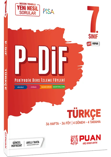 Puan Yayınları 7. Sınıf Türkçe PDİF Konu Anlatım Föyleri