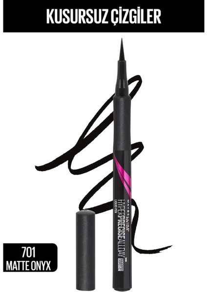 Hyper Precise All Day Eyeliner - 701 Matte Onyx + Mini Falsies Lash Lift Maskaralı Set