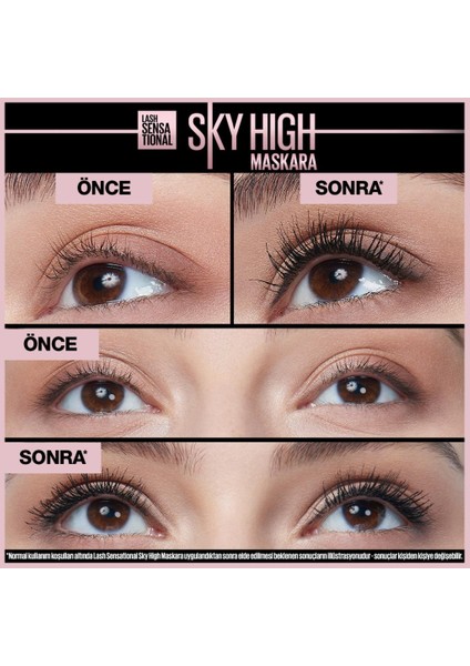 Maybelline New York Lash Sensational Sky High Maskara + Mini Tattoo Liner Jel Göz Kalemli Set