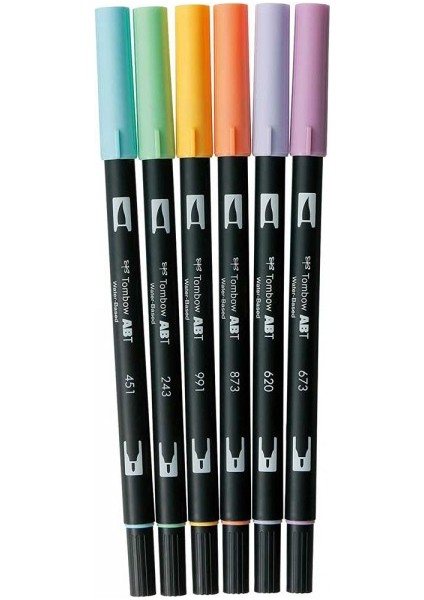 : Ab-T Dual Brush Pen Grafik Kalem Seti : Fantazi Renkler (6 Renk) fiyatları