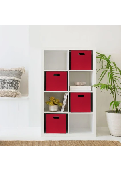 Narçiçeği Çok Amaçlı Keçe Organizer Dolap Içi Düzenleyici 4'lü Sepet Seti 30 x 30 cm