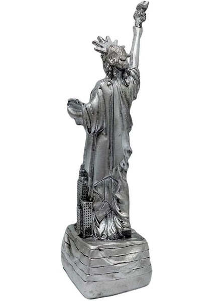 Abd New York Özgürlük Heykeli Reçine Gümüş Renk 20 cm