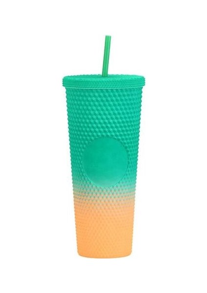 Degrade Saman Fincan Ev Kullanımlık Büyük Kapasiteli Su Şişesi Taşınabilir Açık Kamp Lıd ile Sızdırmaz Tumbler | Tumblers (Yurt Dışından)