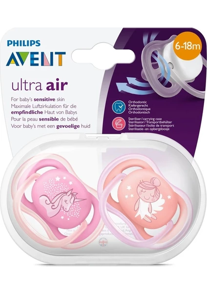 Philips Avent Ultra Air 2li Desenli Emzik 6-18 Ay - Kız