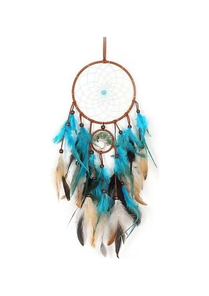 Mavi Renk Dreamcatcher LED Işık ile Halk Stil Rüzgar Çanları Odası Dekorasyon Dream Catcher Fotoğraf Sahne Balkon Dekor En Iyi Hediyeler | Rüzgar Çanları ve asılı Süslemeler (Yurt Dışından)
