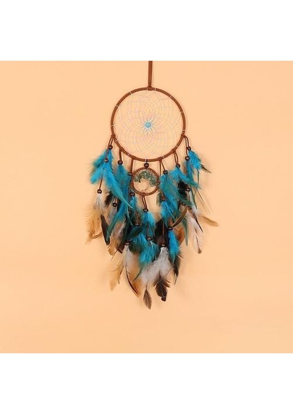 Mavi Renk Dreamcatcher LED Işık ile Halk Stil Rüzgar Çanları Odası Dekorasyon Dream Catcher Fotoğraf Sahne Balkon Dekor En Iyi Hediyeler | Rüzgar Çanları ve asılı Süslemeler (Yurt Dışından) fırsatları