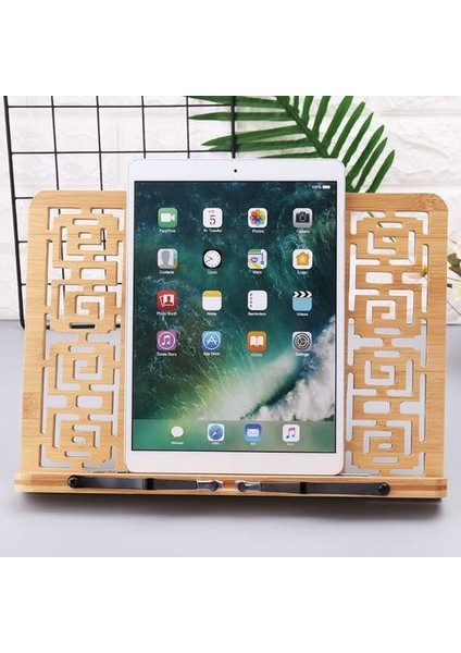 Bambu Hollow Ayarlanabilir Okuma Kitap Tutucu Tepsi Sayfa Kağıt Klipler Katlanabilir Tablet Yemek Kitabı Taşınabilir Sturdy Booktar | Bookends (Yurt Dışından)
