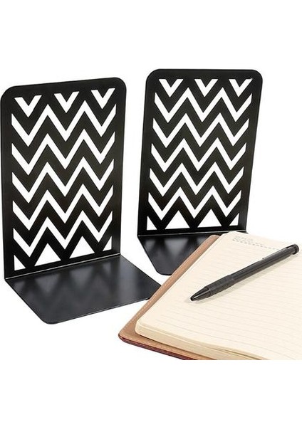 2 Adet Dekoratif Metal Bookend Yaratıcı Oymak Dalga Dergisi Tutucu Standı | Bookendends (Yurt Dışından)